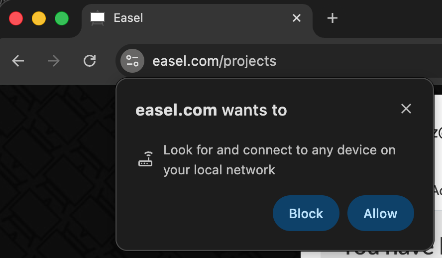 Chrome Allow Access Prompt