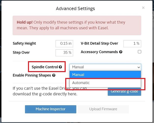 Turn on spindle Easel Inventables Community Forum