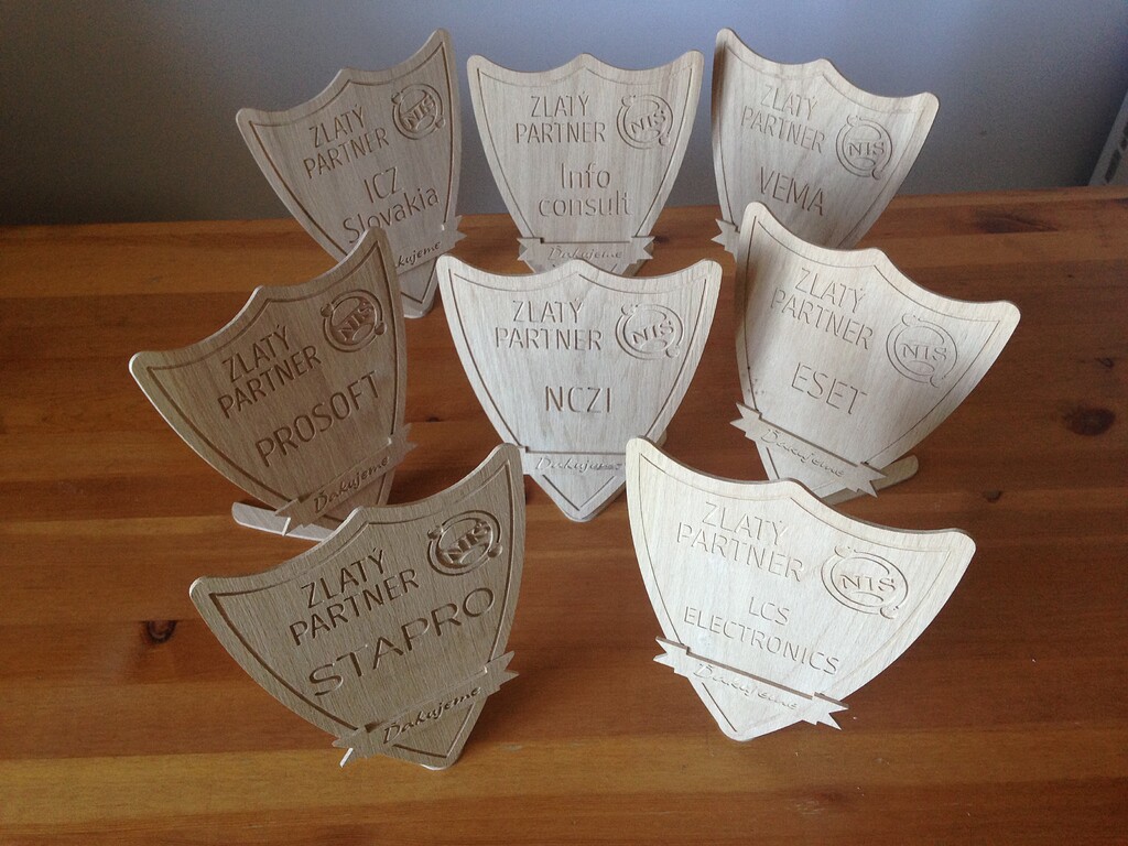 First big project 8 Presentation shields designed with Easel pro