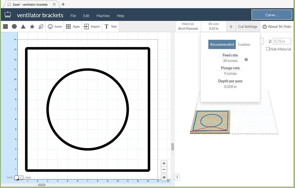 Is Easel a bit too conservative on settings? Easel Inventables